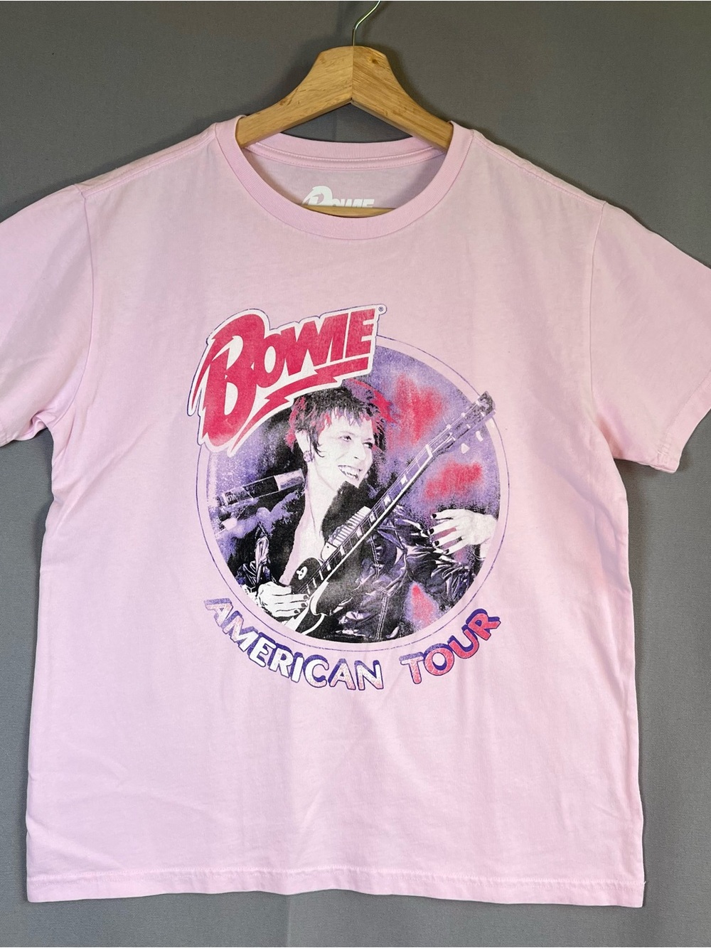 Lucky Brand Women’s szXS Pink David  Bowie Tour Graphic Tee Music Rock&Roll NWT